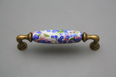 Rustikální úchytka 128mm Pomněnky Chintz č.1