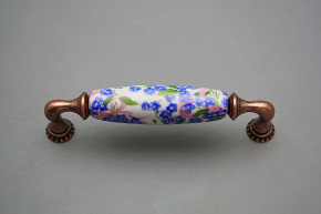 Rustikální úchytka Bohemia 128mm Pomněnky Chintz CU