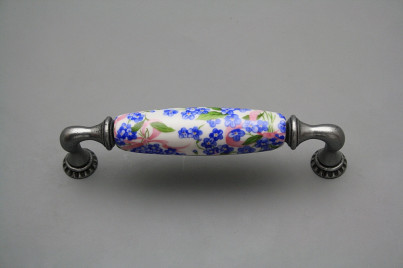 Rustikální úchytka Bohemia 128mm Pomněnky Chintz FV č.1