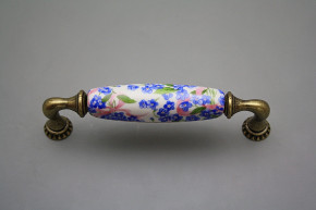 Rustikální úchytka Bohemia 128mm Pomněnky Chintz