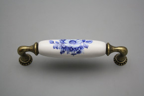 Rustikální úchytka Bohemia 128mm Blue Floral