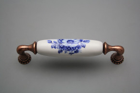 Rustikální úchytka Bohemia 128mm Blue Floral CU