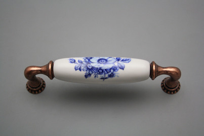 Rustikální úchytka Bohemia 128mm Blue Floral CU č.1