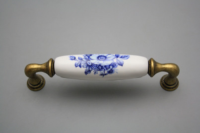 Rustikální úchytka 128mm Blue Floral č.1