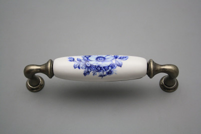 Rustikální úchytka 128mm Blue Floral FV č.1