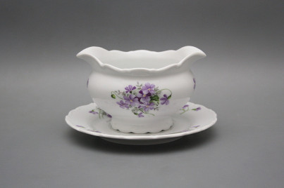 Omáčník 0,4l litý s podšálkem Ofélie Fialky BB č.1