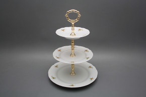 Etažér třípatrový Ofélie Čajové růžičky S/S ABB