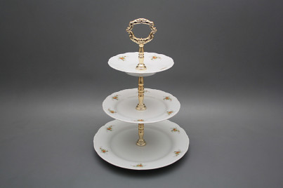 Etažér třípatrový Ofélie Čajové růžičky S/S ABB č.1