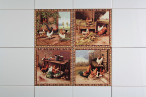 Sada obkladů 15x15cm 4dílná Chicken Farm WM