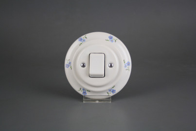 Porcelánový kolébkový vypínač č. 7 kompletní Pomněnky Házenky ABB č.1