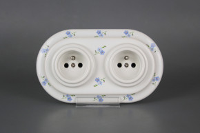 Porcelánová dvojzásuvka kompletní Pomněnky Házenky BB