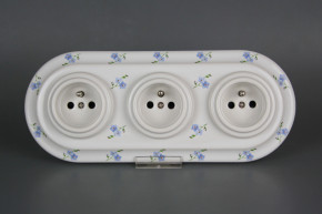 Porcelánová trojzásuvka kompletní Pomněnky Házenky BB