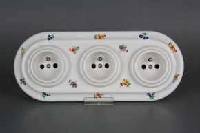 Porcelánová trojzásuvka kompletní Házenky BB
