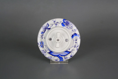 Porcelánový otočný vypínač zvonkový kompletní Cibulák č.1
