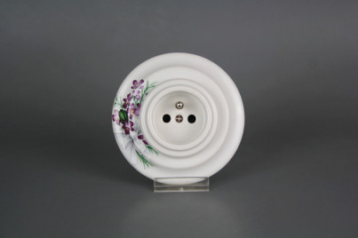 Porcelánová zásuvka kompletní Viola s mašlí BB č.1