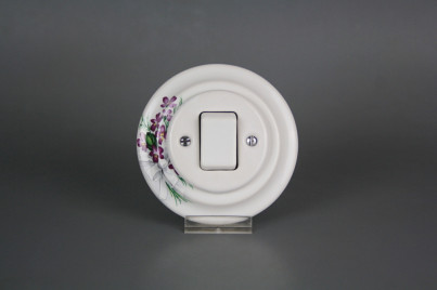 Porcelánový kolébkový vypínač č. 7 kompletní Viola s mašlí BB č.1