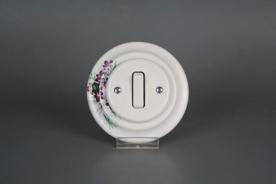 Porcelánový kolébkový vypínač č. 1 kompletní Viola s mašlí BB č.1