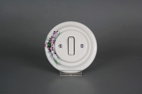 Porcelánový kolébkový vypínač č. 6 kompletní Viola s mašlí BB