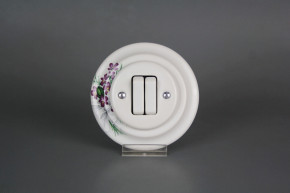 Porcelánový kolébkový vypínač č. 5 (6+6) kompletní Viola s mašlí BB