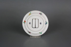 Porcelánový kolébkový vypínač č. 5 (6+6) kompletní Házenky BB