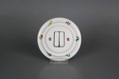 Porcelánový kolébkový vypínač č. 5 (6+6) kompletní Házenky BB č.1
