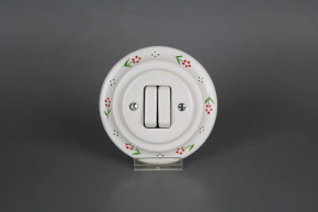Porcelánový kolébkový vypínač č. 5 (6+6) kompletní dec02.01ZC BB