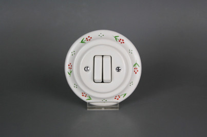 Porcelánový kolébkový vypínač č. 5 (6+6) kompletní dec02.01ZC BB č.1